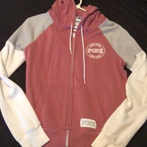 Color block zip up hoodie